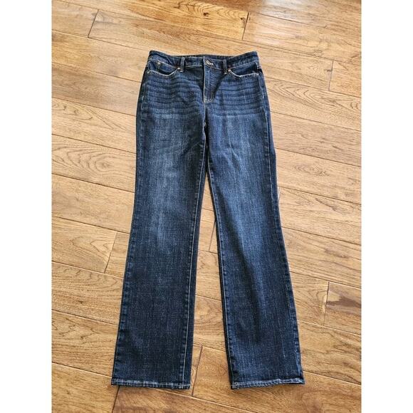 Talbots Barely Boot Jeans Womens Size 4 Mid Rise Dark Blue - Picture 1 of 11